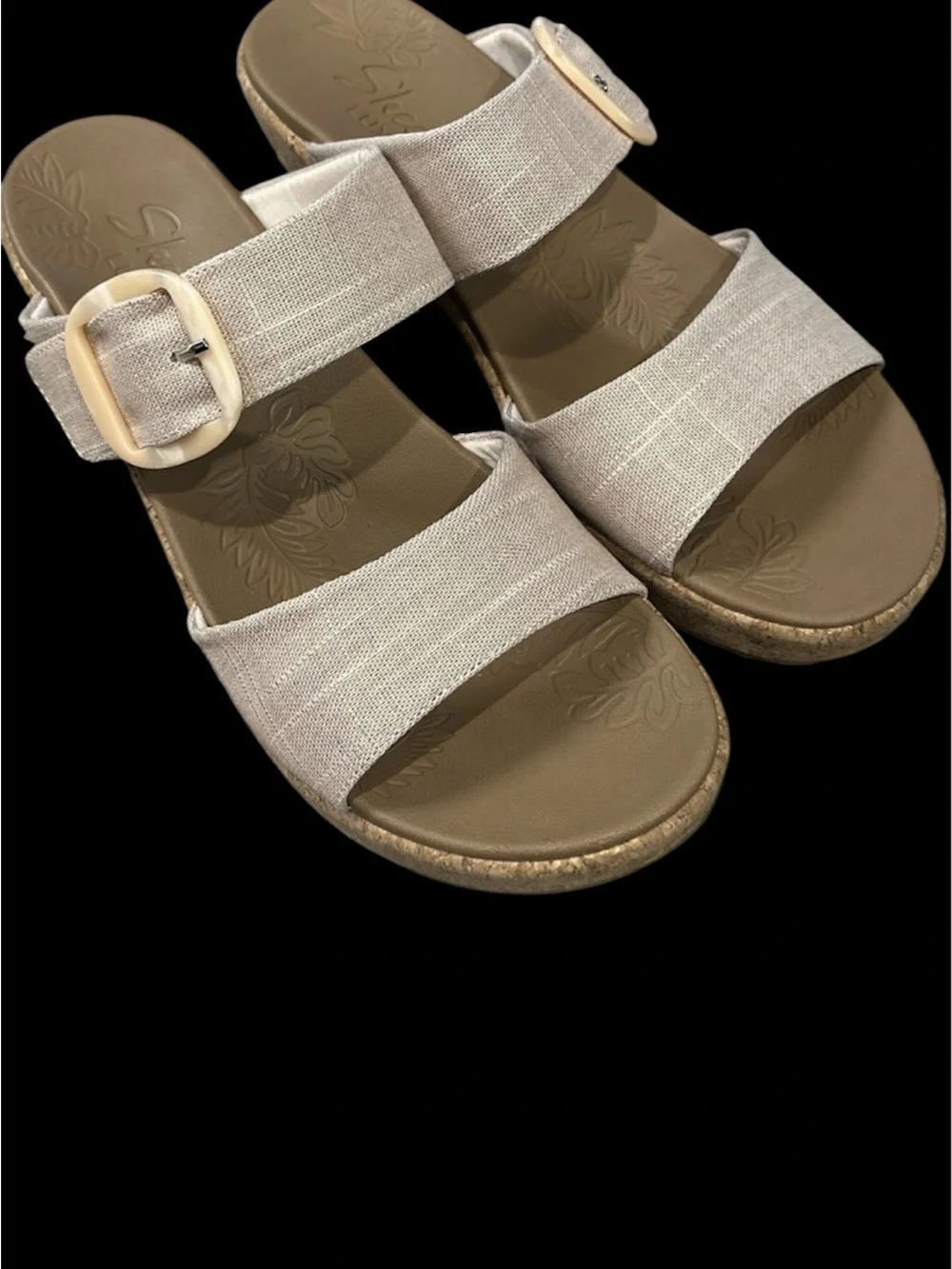 Skechers Women's Size 11 Wedge Sandals Cali Brystol Luxe Foam Cork Wedges
